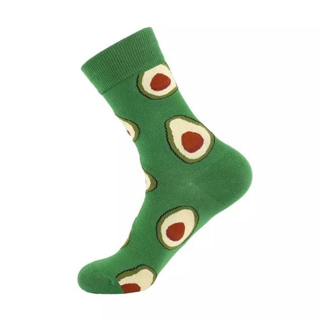 Unisex Socks Funny Cute Cartoon Fruits Banana Avocado Egg Cookie Donuts Food Happy Japanese Harajuku skateboard Socks Women