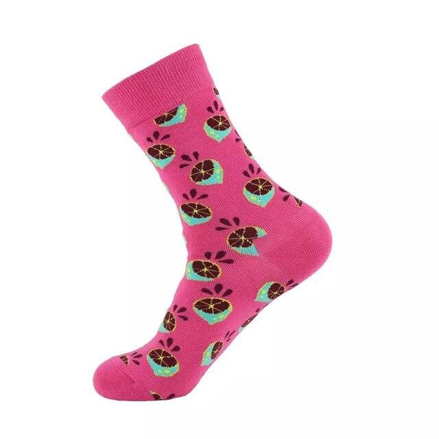 Unisex Socks Funny Cute Cartoon Fruits Banana Avocado Egg Cookie Donuts Food Happy Japanese Harajuku skateboard Socks Women