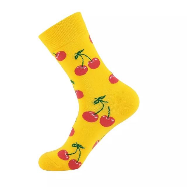 Unisex Socks Funny Cute Cartoon Fruits Banana Avocado Egg Cookie Donuts Food Happy Japanese Harajuku skateboard Socks Women