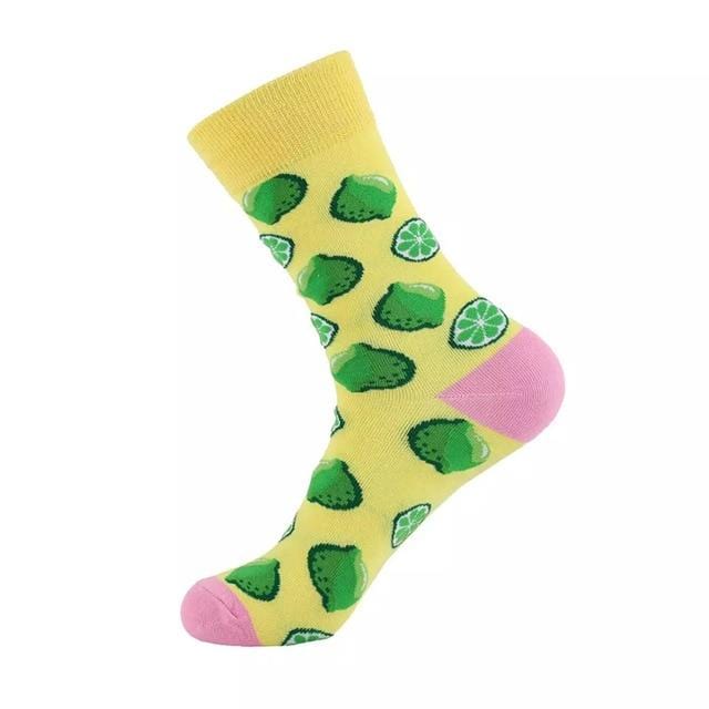 Unisex Socks Funny Cute Cartoon Fruits Banana Avocado Egg Cookie Donuts Food Happy Japanese Harajuku skateboard Socks Women