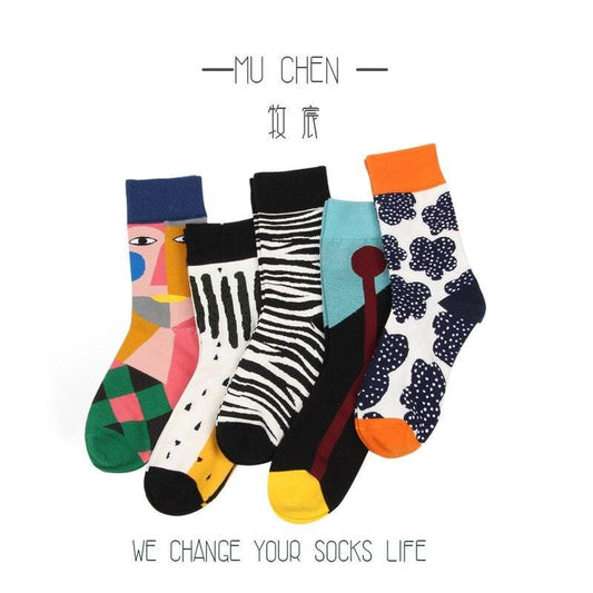 Kreative hochwertige Mode Harajuku Kawaii glückliche Frauen Socken Milch Essen Malerei Erdbeere Tier Druck lustige Socken süße Socke