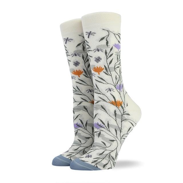 Gekämmte Baumwolle Damen Socken Harajuku Bunte Cartoon Niedlich Lustige Kawaii Abstrakte Muster Socken Für Weibliche Weihnachtsgeschenk