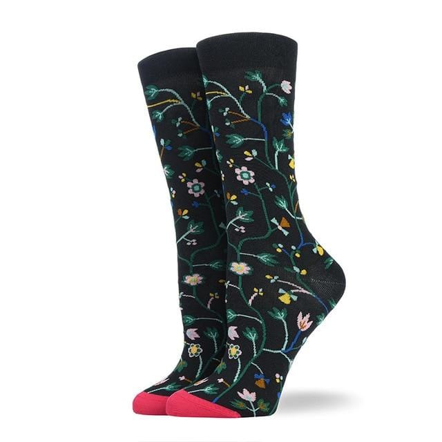 Gekämmte Baumwolle Damen Socken Harajuku Bunte Cartoon Niedlich Lustige Kawaii Abstrakte Muster Socken Für Weibliche Weihnachtsgeschenk