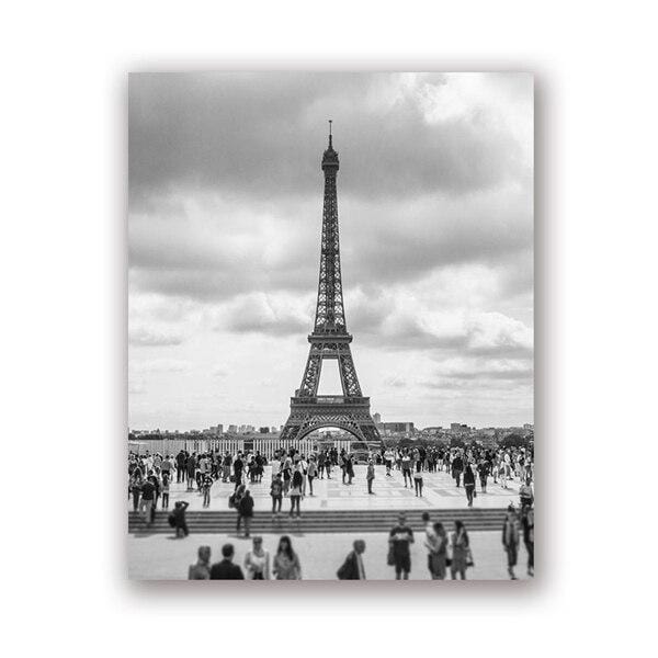 Affiche de photographie de paysage de ville de France imprimée de Paris, images murales en noir et blanc, peinture sur toile, décor artistique mural de maison