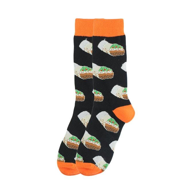 Happy Socks Mode Hip Hop Skateboard Socken Baumwolle Cartoon Hai Schwein Hundefutter Hamburger Pizza Sushi Lustige Männer Frauen Calcetines