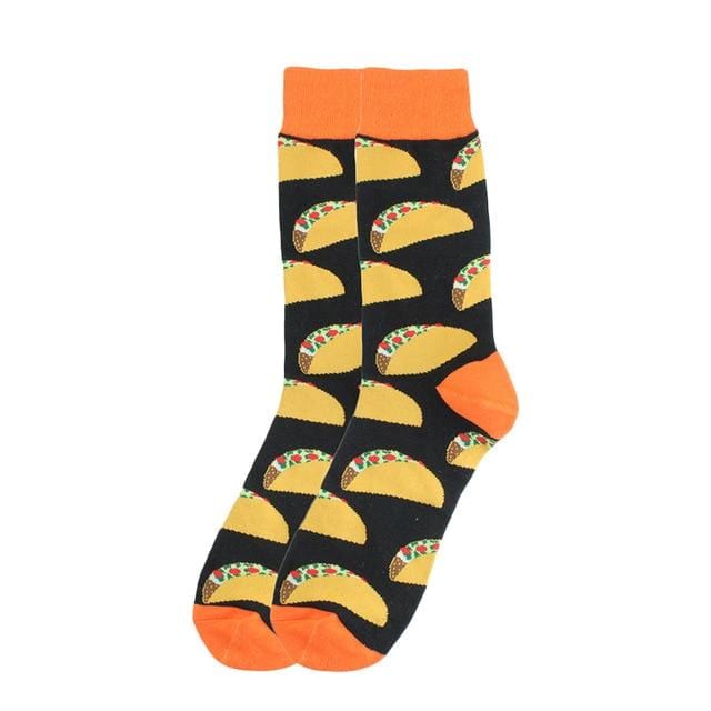 Happy Socks Fashion Hip Hop Skateboard Socks Cotton Cartoon Shark Pig Dog Food Hamburger Pizza Sushi Funny Men Women Calcetines