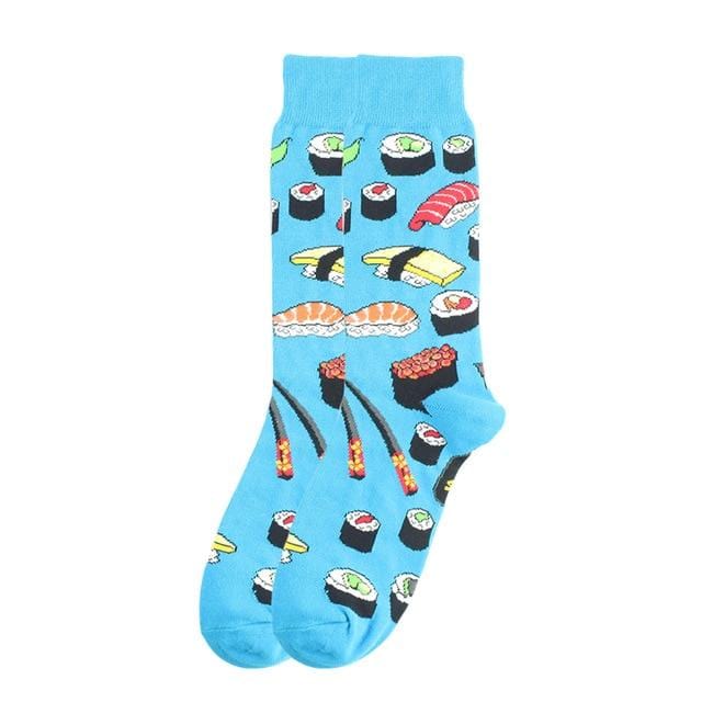 Happy Socks Mode Hip Hop Skateboard Socken Baumwolle Cartoon Hai Schwein Hundefutter Hamburger Pizza Sushi Lustige Männer Frauen Calcetines