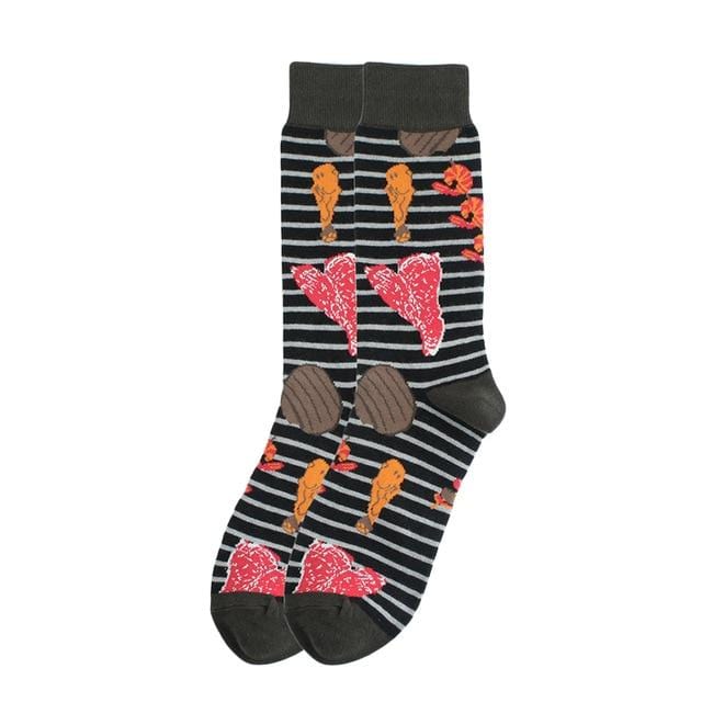 Happy Socks Mode Hip Hop Skateboard Socken Baumwolle Cartoon Hai Schwein Hundefutter Hamburger Pizza Sushi Lustige Männer Frauen Calcetines