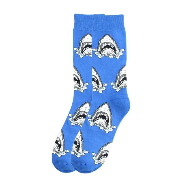 Happy chaussettes mode Hip Hop Skateboard chaussettes coton dessin animé requin cochon chien nourriture Hamburger Pizza Sushi drôle hommes femmes Calcetines