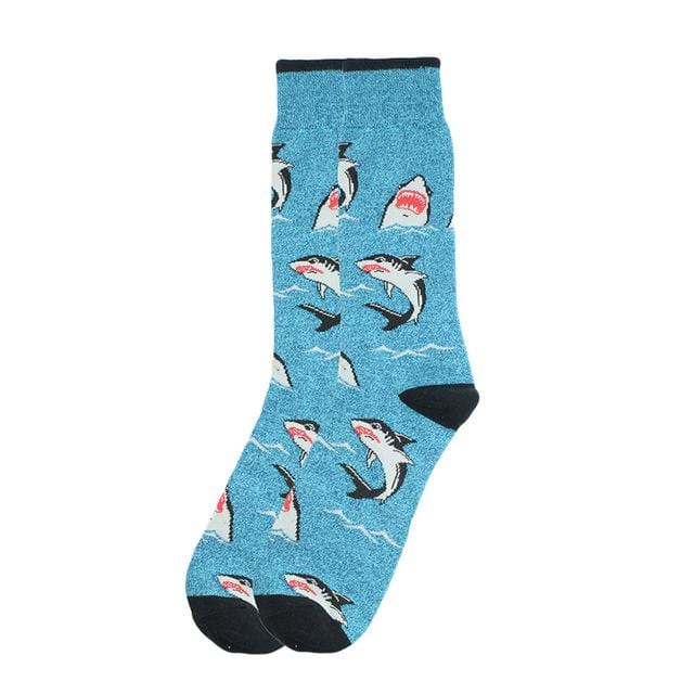 Happy Socks Fashion Hip Hop Skateboard Socks Cotton Cartoon Shark Pig Dog Food Hamburger Pizza Sushi Funny Men Women Calcetines