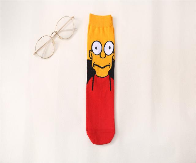 New Simpson Family Cartoon Socks Funny Happy Socks Men Women Cotton Socks for Girls Male Female Cute Ladies Simpsons Sock Unisex