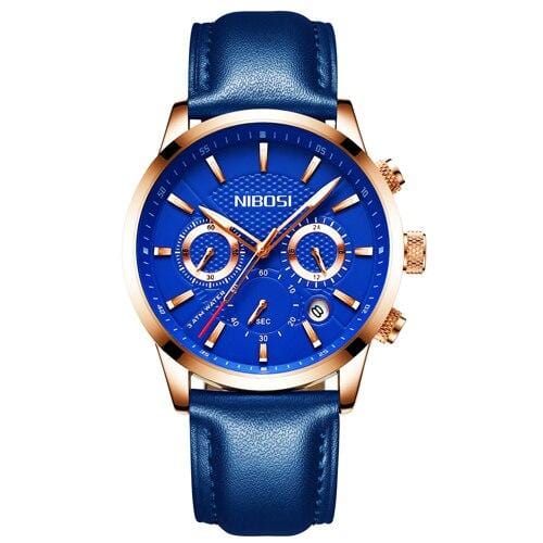 NIBOSI Blue Watch Men Watches Luxury Top Brand Mens Watch Relogio Masculino Navy Blue Military Army Analog Quartz Wrist Watches