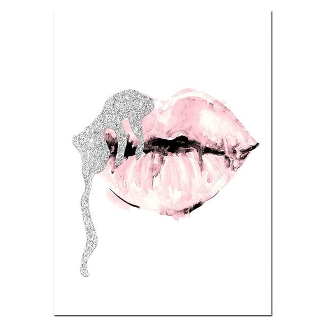 Fashion Wall Art Perfume Lips Poster Nordic Print High Heels Canvas Painting Woman Pictures for Living Room Modern Decoration