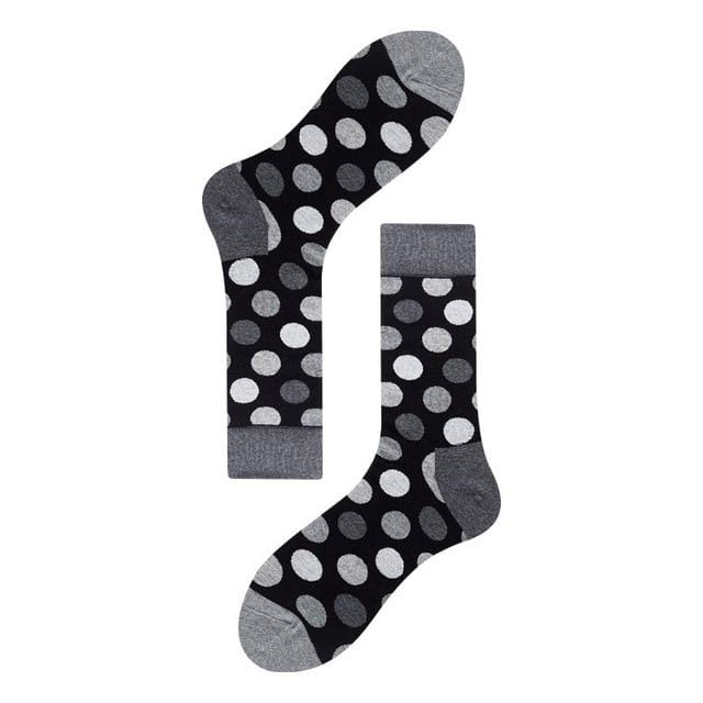 Chaussettes Style Harajuku pour hommes, à carreaux noirs et blancs, motif de chat à pois, chaussettes joyeuses, Hip Hop, en coton peigné, nouvelle collection 2020