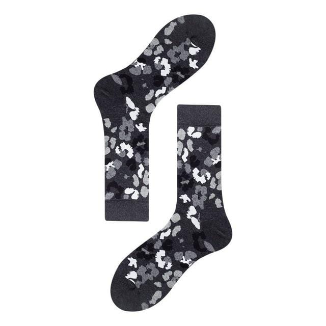 Harajuku Style Men Socks Black White Plaid Dot Cat Pattern Happy Socks New 2020 Hip Hop Combed Cotton Calcetines