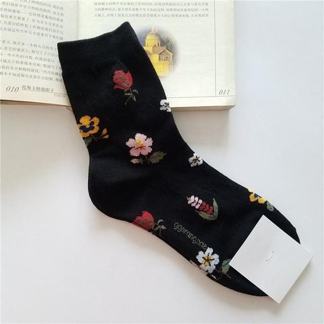 [EIOISAPRA]Korean Style Women Sunflower Short Socks Creative Art Harajuku Japanese Socks High Quality Cotton Tide Sox