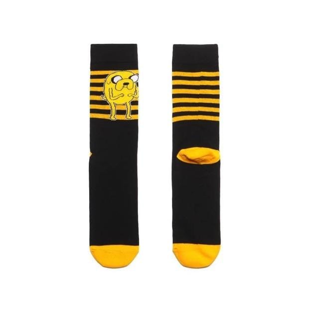 Chaussettes pour hommes et femmes, dessin animé mignon, Adventure Time, drôles, Orange, jeu de rôle de rue, en coton, nouveauté féminine, chaussettes de fête