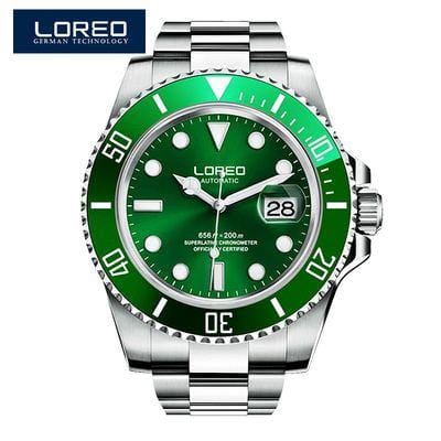 LOREO Luxury Brand Diving Men Military Sport Watches Men's Automatic Mechanical Clock Waterproof 200M Date Wristwatch Reloj