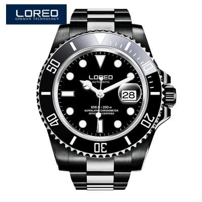 LOREO marque de luxe plongée hommes Sport militaire montres hommes automatique mécanique horloge étanche 200M Date montre-bracelet Reloj