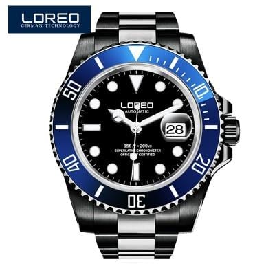 LOREO marque de luxe plongée hommes Sport militaire montres hommes automatique mécanique horloge étanche 200M Date montre-bracelet Reloj