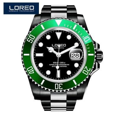 LOREO marque de luxe plongée hommes Sport militaire montres hommes automatique mécanique horloge étanche 200M Date montre-bracelet Reloj