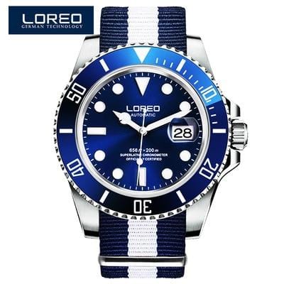 LOREO marque de luxe plongée hommes Sport militaire montres hommes automatique mécanique horloge étanche 200M Date montre-bracelet Reloj