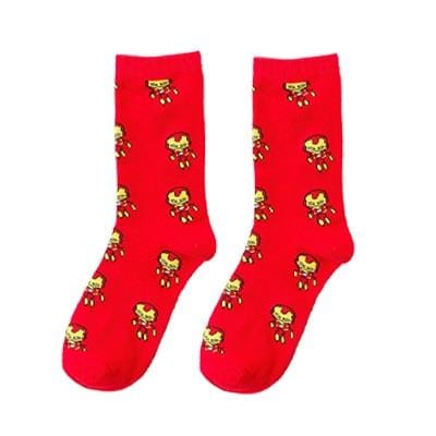 Hommes chaussettes Marvel roman bande dessinée Avenger Captain America dessin animé chaussettes Batman Superman Iron Man Hulk chaussettes femmes coton Couple Sox