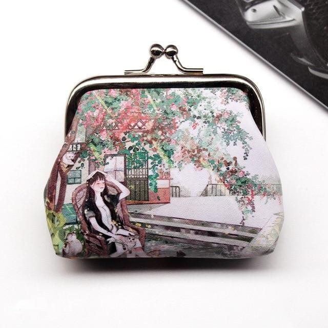 Vintage Women Printing coin Purses girl hasp Zero Wallet Ladies Clutch change purse Female mini money Bag PU Leather Carteira /5