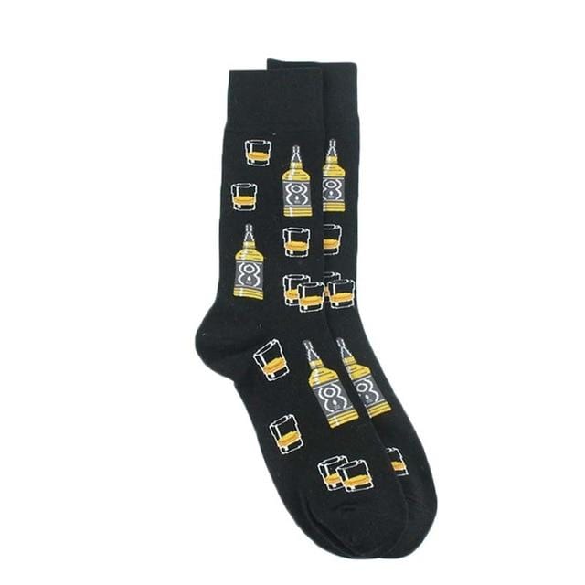 [COSPLACOOL]Cool Novelty Harajuku Crew Funny Socks Street Hip Hop Big Size Socks Men Divertidos Beer Skateboard Chaussette Homme