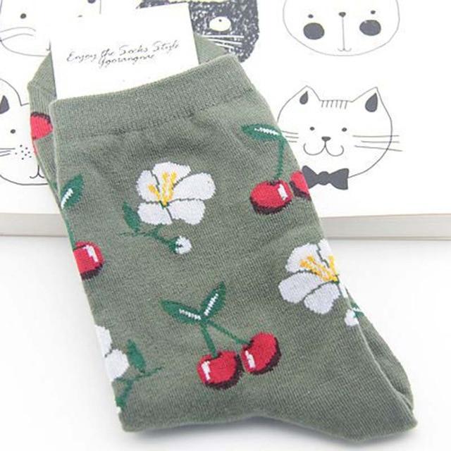 [EIOISAPRA]Cute Jacquard/Plants Printing Pattern Art Socks Women Korean Animal/Cactus Socks Funny Socks Kawaii Sokken Calcetines