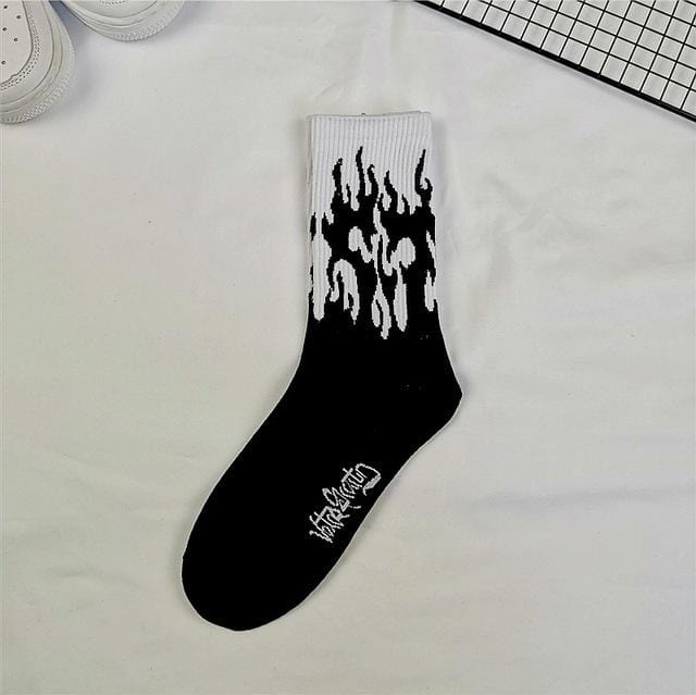 Korean style fashion fun hip hop skateboard socks street style cartoon banana cactus moon flame socks unisex happy long socks