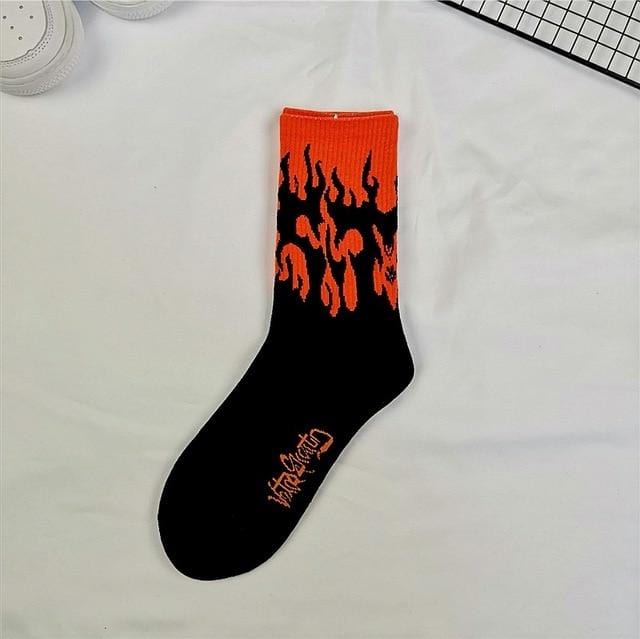 Korean style fashion fun hip hop skateboard socks street style cartoon banana cactus moon flame socks unisex happy long socks