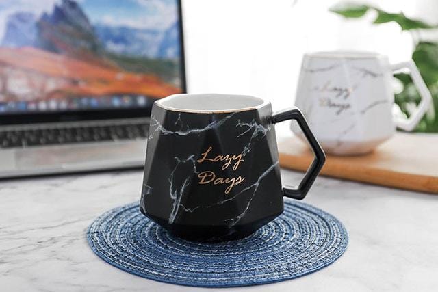 450ml Marble Ceramic Mug Travel Coffee Milk Tea Cups Creative office business large capacity cup