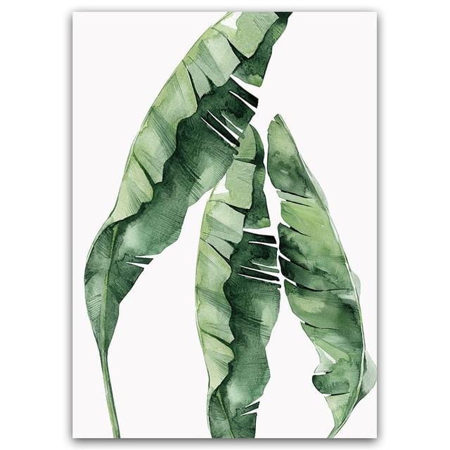 Watercolor Plant Green Leaves Canvas Painting Art Print Poster Picture Wall Modern Minimalist Bedroom Living Room Decoration