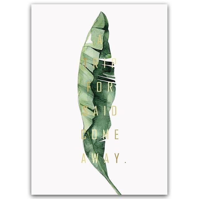 Watercolor Plant Green Leaves Canvas Painting Art Print Poster Picture Wall Modern Minimalist Bedroom Living Room Decoration