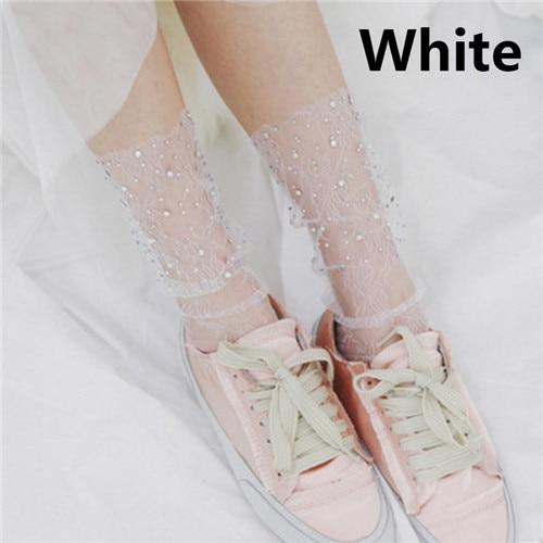 Sale Sexy Retro Lace Floral Mesh Women Girl Socks Elastic 2018 Summer Fashion Lady Transparent Short Socks