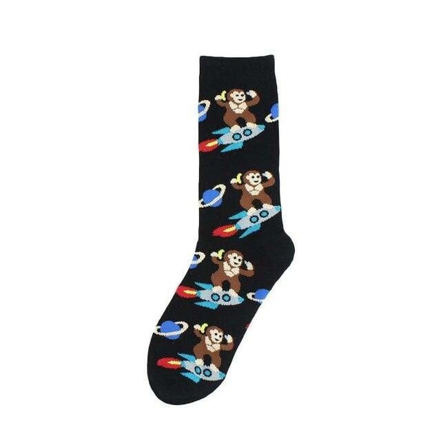 Chaussettes amusantes pour adultes, mi-mollet, à la mode, chimpanzé, carlin, taureau, bouledogue, paresseux, escargot, Boston Terrier, singe, chien, chiot, Animal, livraison directe