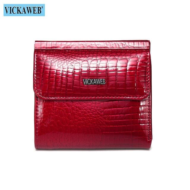 VICKAWEB Mini Wallet Women Genuine Leather Wallets Fashion Alligator Hasp Short Wallet Female Small Woman Wallets And Purses 209