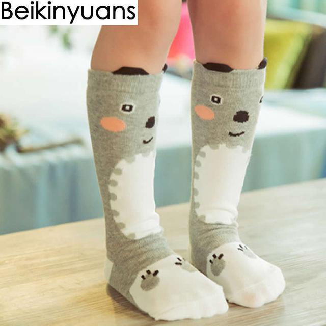 Chaussettes en coton pour enfants, chaussettes de style dessin animé souris, renard, totoro, pour bébés, petits garçons et filles, jambes hautes, chaudes, chaussettes courtes pour grands enfants