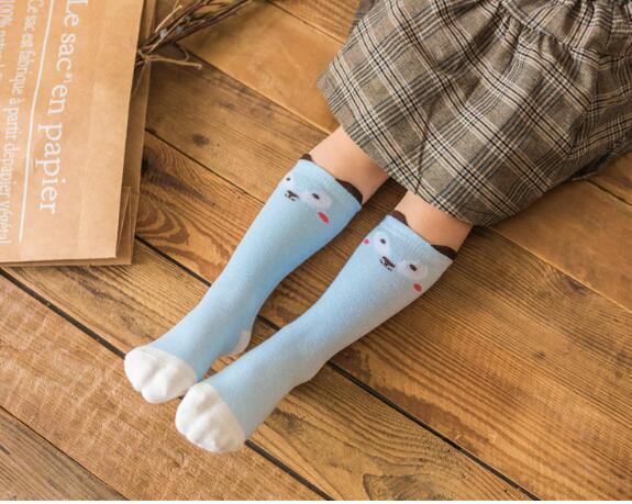 Chaussettes en coton pour enfants, chaussettes de style dessin animé souris, renard, totoro, pour bébés, petits garçons et filles, jambes hautes, chaudes, chaussettes courtes pour grands enfants