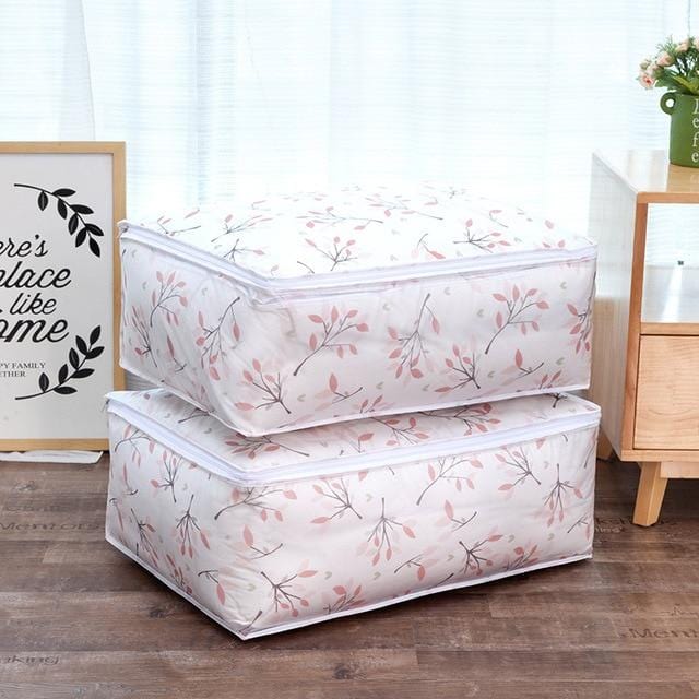 Foldable Storage Bag Flamingo Print Clothes Blanket Quilt Organizer Stroage Bag Clould Transparent Travel Luggage Organizer Bag