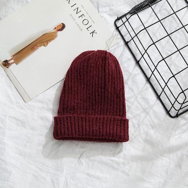 Beanies Women 2019 New Solid Knitted Warm Soft Trendy Hats Simple Korean Style Womens Wool Casual Caps Elegant All-match Beanie