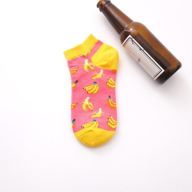 Chaussettes d'été tendance pour hommes, chaussettes en coton, bateau, intérêt, drôle, originalité, Harajuku, cheville, nourriture, fruits