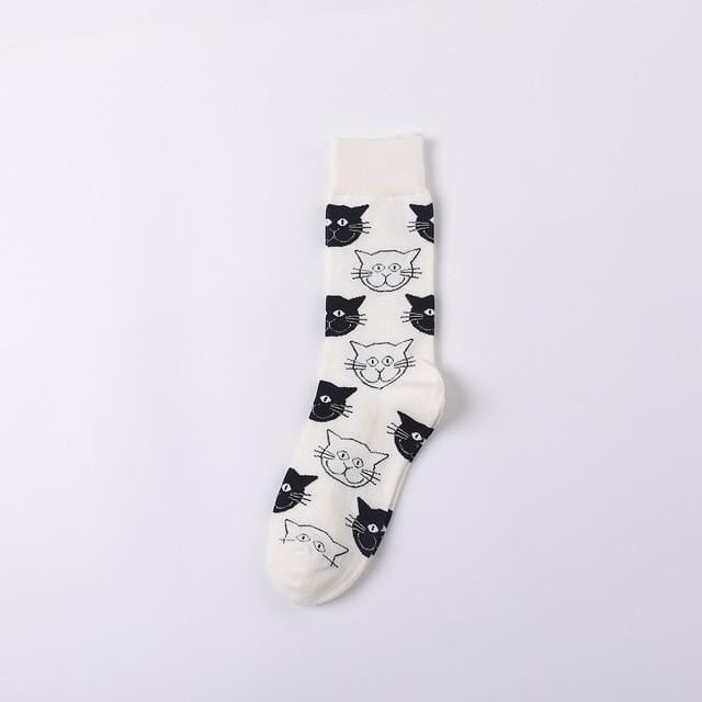 PEONFLY Cartoon Creativity Leopard Cat Animal Harajuku Crazy Cotton Funny Women Casual Socks Men Novelty Happy Short Socks