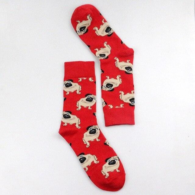 Funky chien, animal de compagnie, carlin, Shiba Inu, Beagle, bouledogue chaussettes nouveauté bonneterie femmes dames chaussettes hommes unisexe hiver coton chaussettes heureuses femme