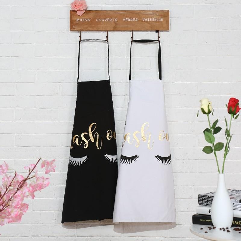 1Pcs Fashion Bronzing Cotton Apron Women Adult Bibs Home Cooking Baking Coffee Shop Cleaning Aprons Kitchen Accessories