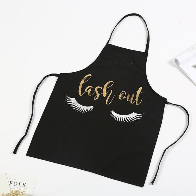 1Pcs Fashion Bronzing Cotton Apron Women Adult Bibs Home Cooking Baking Coffee Shop Cleaning Aprons Kitchen Accessories