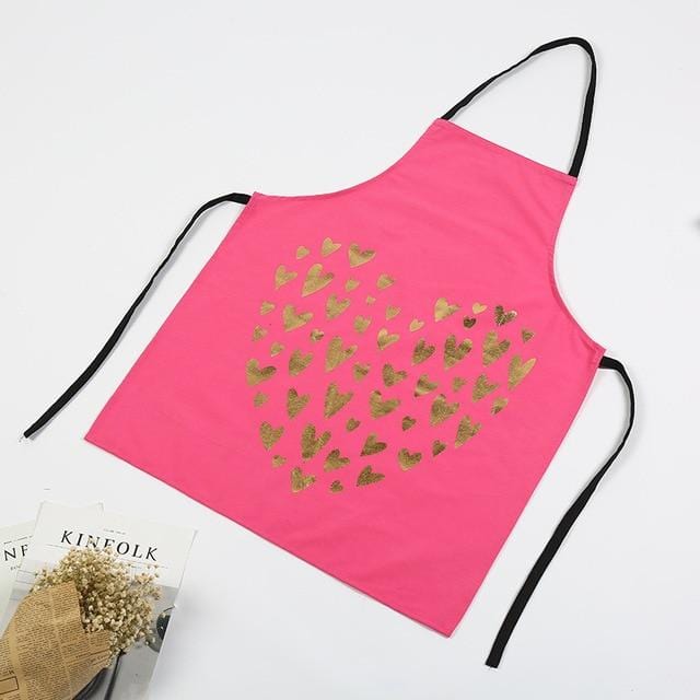 1Pcs Fashion Bronzing Cotton Apron Women Adult Bibs Home Cooking Baking Coffee Shop Cleaning Aprons Kitchen Accessories