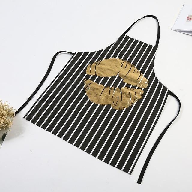 1Pcs Fashion Bronzing Cotton Apron Women Adult Bibs Home Cooking Baking Coffee Shop Cleaning Aprons Kitchen Accessories