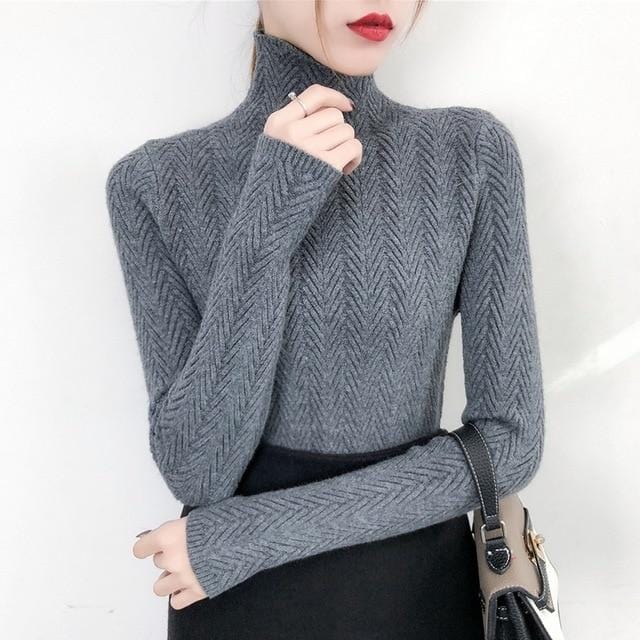 Underwear Woman Autumn and Winter 2020 New sweater Slim Bottom Shirt Long Sleeve Tight Knitted Shirt Thickening